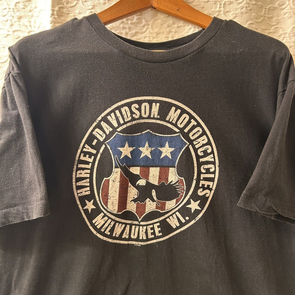 2008 Harley Davidson Milwaukee Wisconsin Mens XL Black‎ Short Sleeve T-Shirt